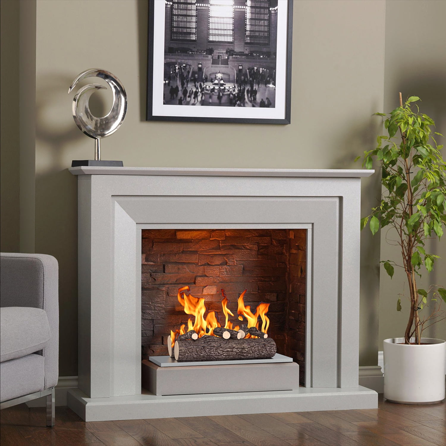 Regal Flame 5 Piece 16-inch Ceramic Wood Gas Fireplace Logs Logs for All  Types of Indoor, Gas Inserts, Ventless u0026 Vent Free, Propane, Gel, Ethanol,  Electric, or Outdoor Fireplaces u0026 Fire Pits (