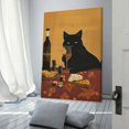 thumbnail image 3 of Black Cat Drinking Wine Poster Poster Cool Artworks Painting Wall Art Canvas Prints Hanging Picture Home Decor Posters Gift 08x12inch(20x30cm), 3 of 6