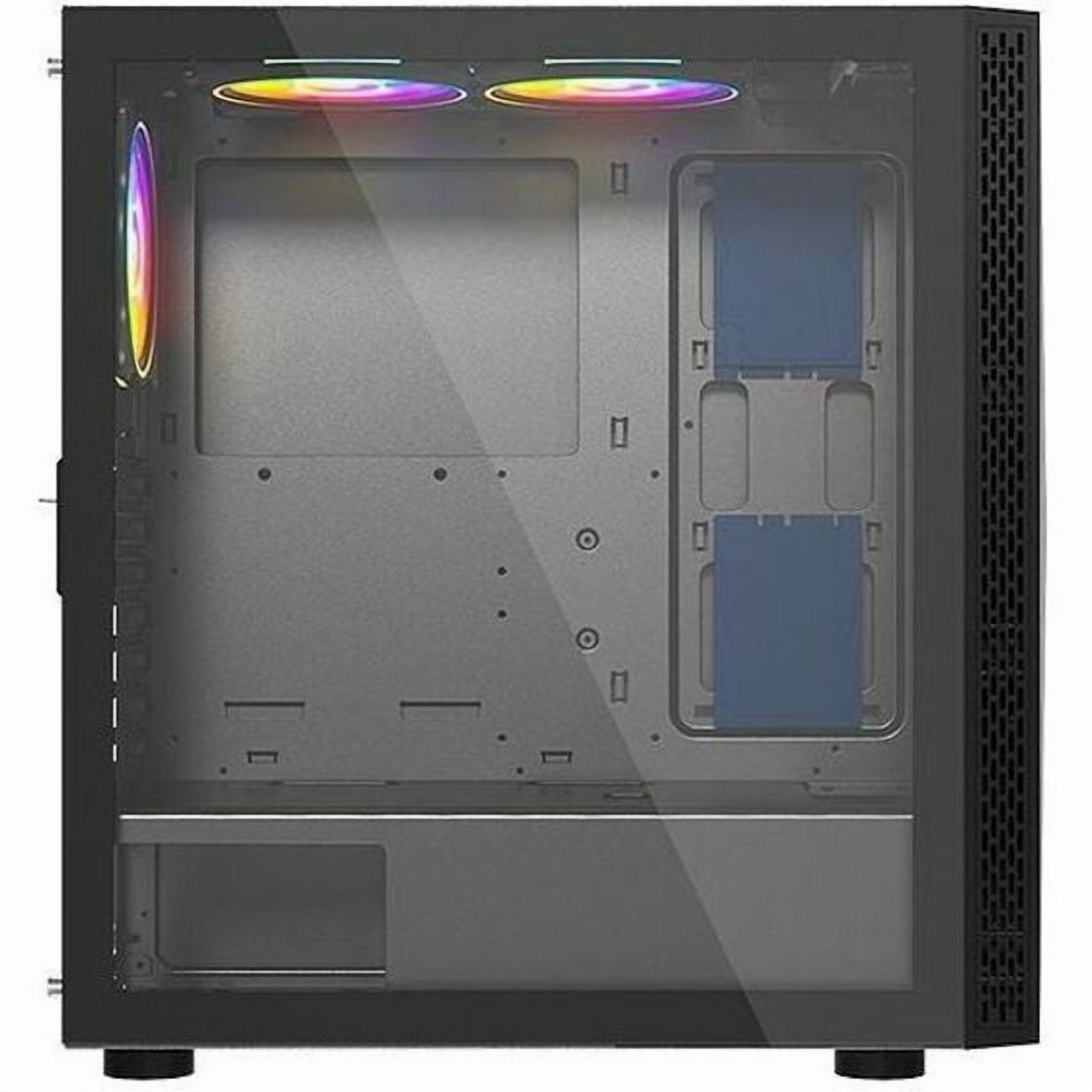 Bluegears b-BlackWidow-RGB Black Gaming PC ATX case with 3 x PWM 120mm ARGB Fans and Support up to EATX board