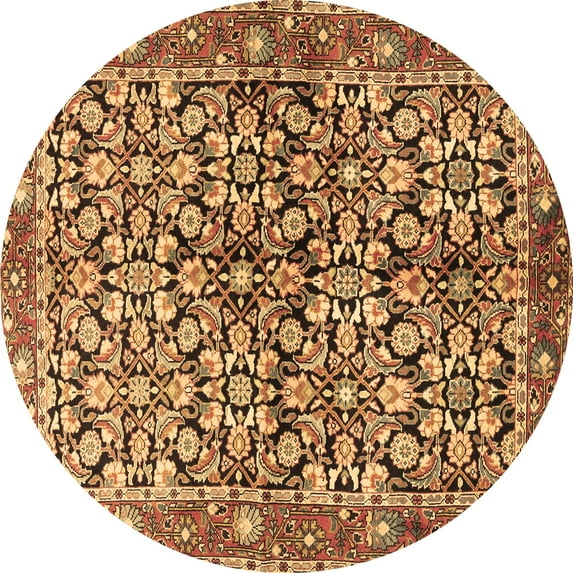 Ahgly Company Indoor Round Persian Brown Traditional Area Rugs, 3' Round