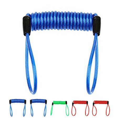 Yctze Reminder Cable For Motorcycle Disc Lock - 3.5mm Anti-Theft Spring Wire Rope, Yellow