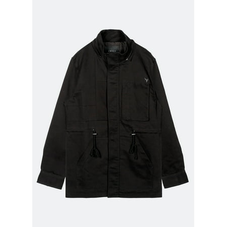 Konus Men's M-65 Jacket With Oversized Hood in Black