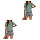 thumbnail image 2 of Minnieouse Camiseta informal para mujer, blusa calada de manga corta con volantes de Color sólido, camiseta de moda de verano para fecha de Club Type10 NO10, 2 of 6