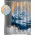 thumbnail image 3 of 60x72 Inch Shower Curtains for Bathroom Navy Blue Yellow Fabric Bath Curtain Decor Modern Abstract Vintage Oil Painted Waterproof Restroom Curtains Shower Set Accessories with 12 Hooks 60 Inch, 3 of 6