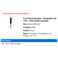 thumbnail image 2 of Front Shock Absorber - Compatible with 1999 - 2000 Cadillac Escalade, 2 of 2