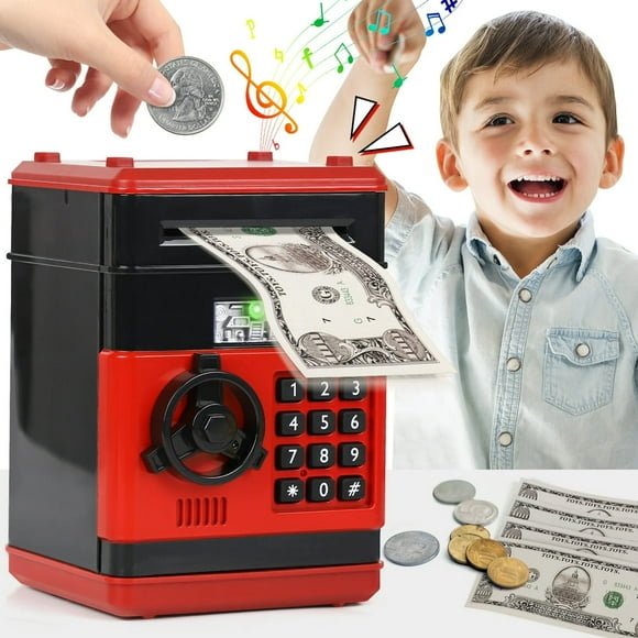 chock Piggy Banks for Kids Money Bank Piggy Bank for Boys Girls Electronic Password Cash Coin Can ATM Bank with Auto Grab Bill Slot Money Coin Saving Box for Kids Perfect Gifts for B