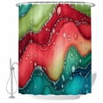 thumbnail image 2 of Watercolors Red Blue Green Shower Curtains for Bathroom, Modern Art Washable Fabric Shower Curtain with Hooks Waterproof Bathroom Decor Sets, 36 x 78 Inches, 2 of 9