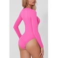 thumbnail image 3 of Body à Manches Longues Sans Couture pour Femmes Col Rond T-Shirt Basique Extensible, 3 of 6
