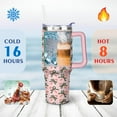 thumbnail image 4 of Christmas Bow Walking Stick Candy 40 Oz Tumbler with Handle Lid and Straw Stainless Steel Double Walled Vacuum Insulated Cup Merry Christmas Gifts Tumbler for Women Men Friends Outdoor Indoor, 4 of 6