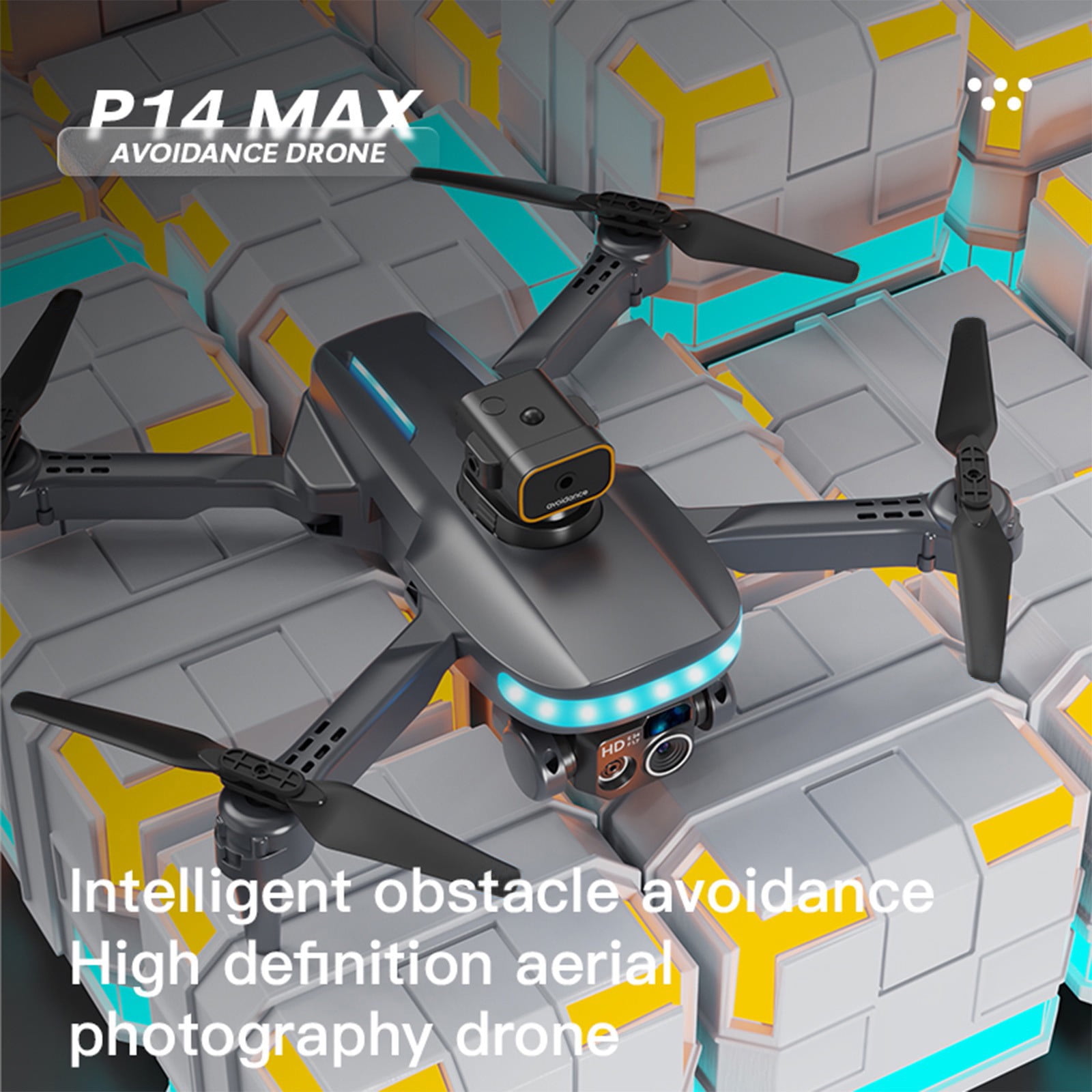 Drone with High-Definition Dual Camera, One Click Takeoff And Landing, 540°Intelligent Obstacle Avoidance Remote Control Toys Gifts for Adults