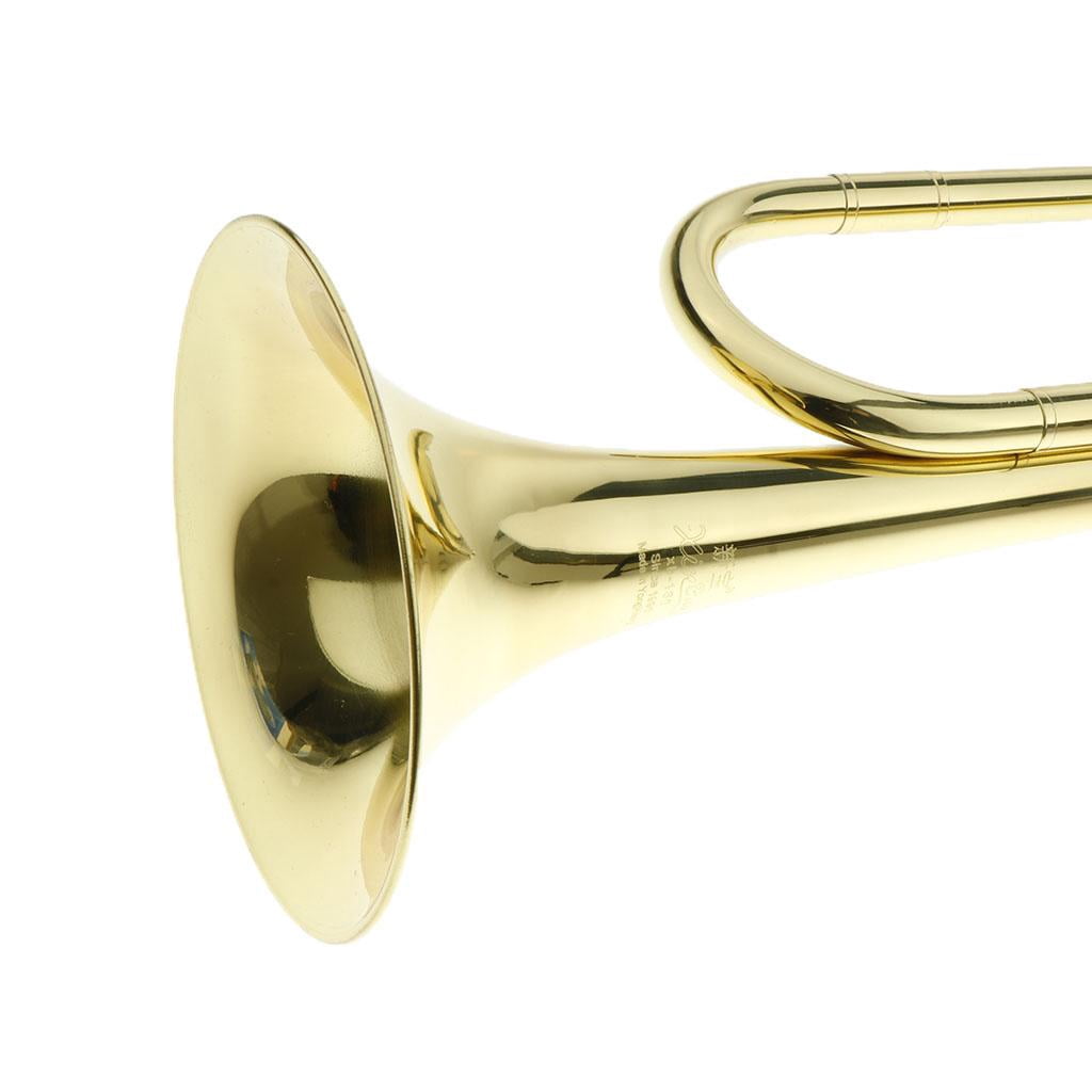 LeeQinersw Durable Brass Youth Kids Students Mini Marching Bugle Trumpet Golden, B Key