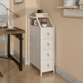 thumbnail image 6 of Narrow Dresser Tall Skinny Storage Tower Vertical Slim Chest of Drawers with Charging Station Small Nightstand Side Table for Bedroom, Bathroom, Small Spaces (White, 4 Drawers), 6 of 6