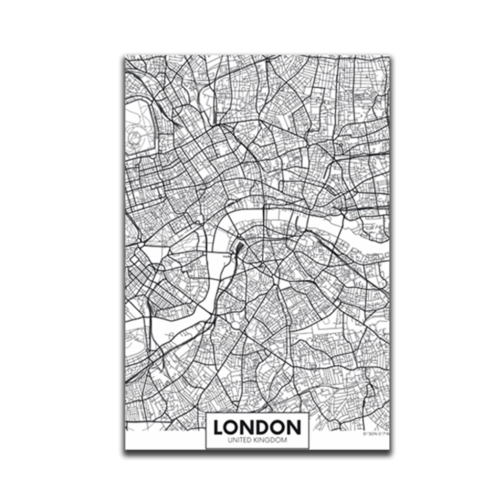 Ustyle London New York Paris Canvas Wall Painting World City Map Poster Black White Abstract Oil Picture Unframed Oil Drawing Walmart Canada