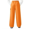 thumbnail image 6 of NAISIBABY Boys Fleece Sweatpants, Elastic Waist Straight Leg Multi-Pockets Kids Casual Sports Trousers Orange 9T, 6 of 9