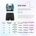 thumbnail image 7 of TiaoBug Kids Girls Holiday Swimwear 2 Piece Printed Tankini Swimsuit Strappy Back Crop Top with Shorts Bathing Suit Leaf&Light Green 10, 7 of 7