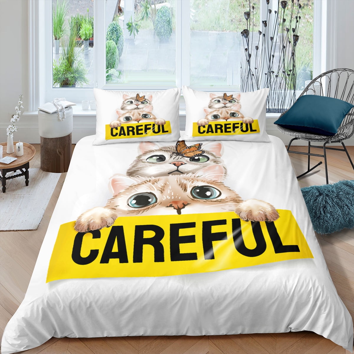 3pcs animal cat 3D printing quilt cover, European and American 3D