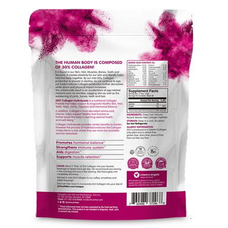 Zint Paleo-Friendly Collagen Hydrolysate Pure Protein Powder, 16 Oz.
