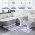 thumbnail image 6 of Purple Checkered Bathroom Rugs Set Farmhouse Classic Non Slip Absorbent Soft Bath Mats 3 Piece Set with Bathroom Rug, U-Shaped Floor Mat, Toilet Seat Cover Large Size, 6 of 9