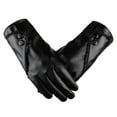 thumbnail image 6 of Penkiiy Leather Gloves for Women Women Keep Warm Leater Driving Full Finger Gloves Black Gloves, 6 of 8