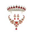 thumbnail image 1 of 1 Set Unique Bride Crown Necklace Earring Set Elegant Jewelry Wedding Dress Accessories Costume Accessory for Women Female (Red), 1 of 4