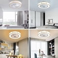 thumbnail image 3 of 20'' Caged Low Profile Ceiling Fan with Light, Flush Mount Farmhouse Quiet Fandelier with Remote Control, 3 Color/3 Wind Speed/Timer, Small Gold Enclosed Bedroom Kitchen Ceiling Fan, 3 of 9