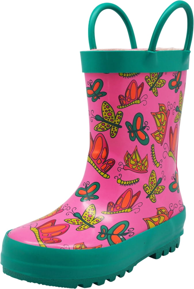 NORTY Children Girls Unisex Waterproof Butterfly Rain Boots 12 Little