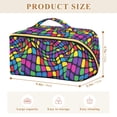 thumbnail image 4 of FORMRS Makeup Bag Travel Cosmetic Organizer for Women Fold Flat Zipper Pouch with Handle, Colorful Psychedelic, 4 of 8
