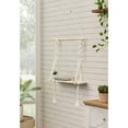 thumbnail image 4 of Hermoso estante de madera, marco, estilo bohemio, marco flotante decorativo, borlas, tejido a mano, sala de estar, baño, soporte para colgar, 4 of 5
