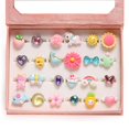 thumbnail image 1 of Little Girl Jewel Rings In Box, Adjustable, No Duplication, Girl Pretend Play And Dress Up Rings (24 Lovely Ring), 1 of 5
