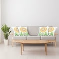 thumbnail image 4 of Ambesonne White Throw Pillow Cover 4 Pack, Sunflower Mandala Design, 24", Yellow White and Green, 4 of 5