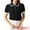 Black, variant on DARING DIVA Women's Elegant Short Sleeve Collared Sweater Top XS Black