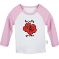 thumbnail image 2 of iDzn Locally Grown Funny T shirt For Baby, Newborn Babies T-shirts, Infant Cute Tomato Tops, 0-24M Kids Graphic Tees Clothing (Long Pink Raglan T-shirt, 0-6 Months), 2 of 5