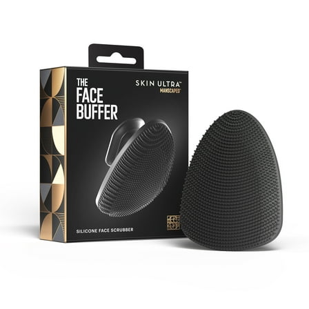 MANSCAPED® The Face Buffer - Men's Silicone Face Scrubber for Deep Cleaning & Exfoliating Your Skin, No-Slip Suction Cup Handle, , Black