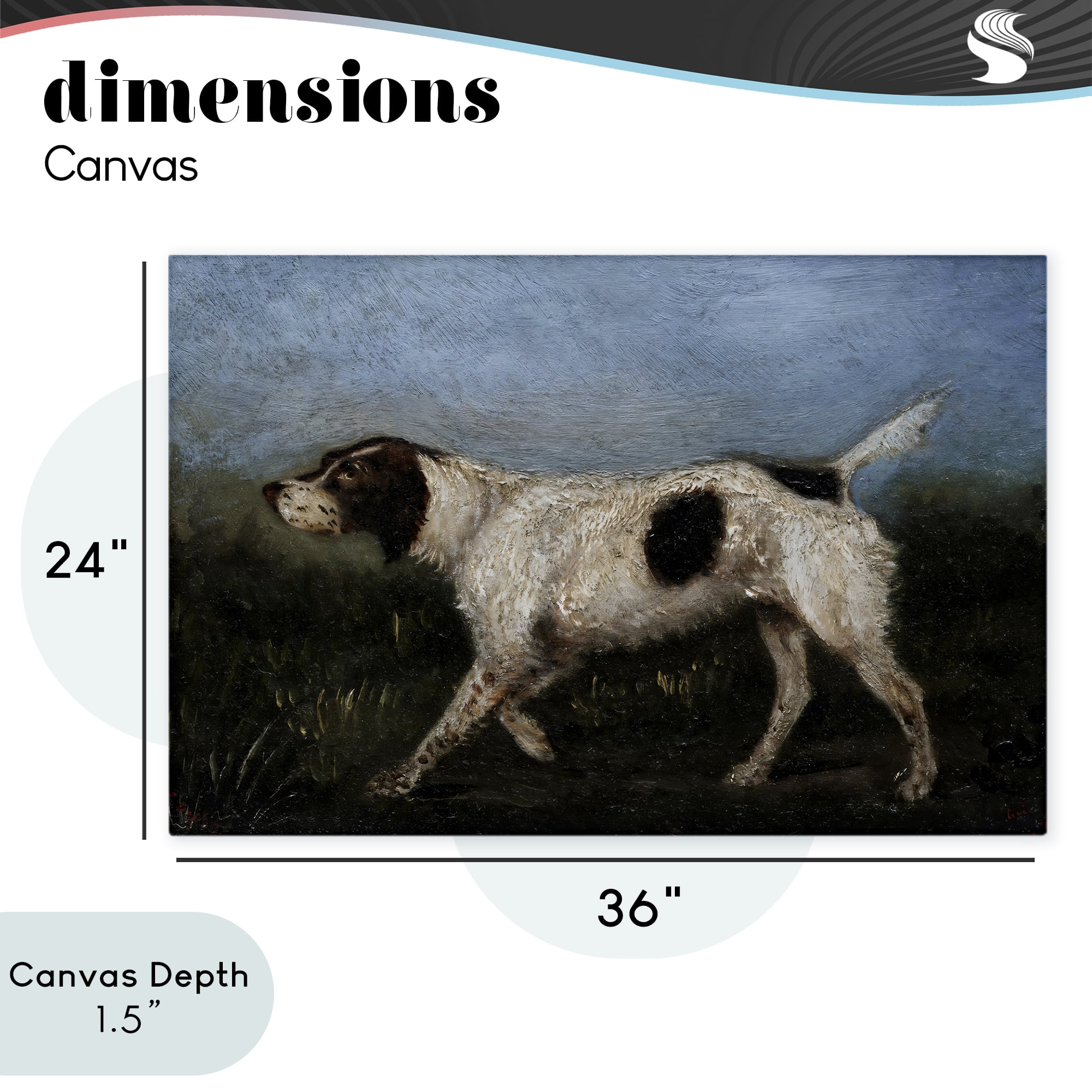 Stupell Industries Alert Hunting Dog in Field Canvas Wall Art, design by Arlington Prints