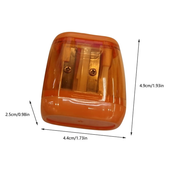 Suministros Escolares para Niños 4Pcs Afilador de Lápiz de Doble Agujero con Tapa, Oval Manual Afilador Hoja de Acero Al Carbono a Prueba de Fugas Recipiente Transparente para Oficina Escolar Portátil