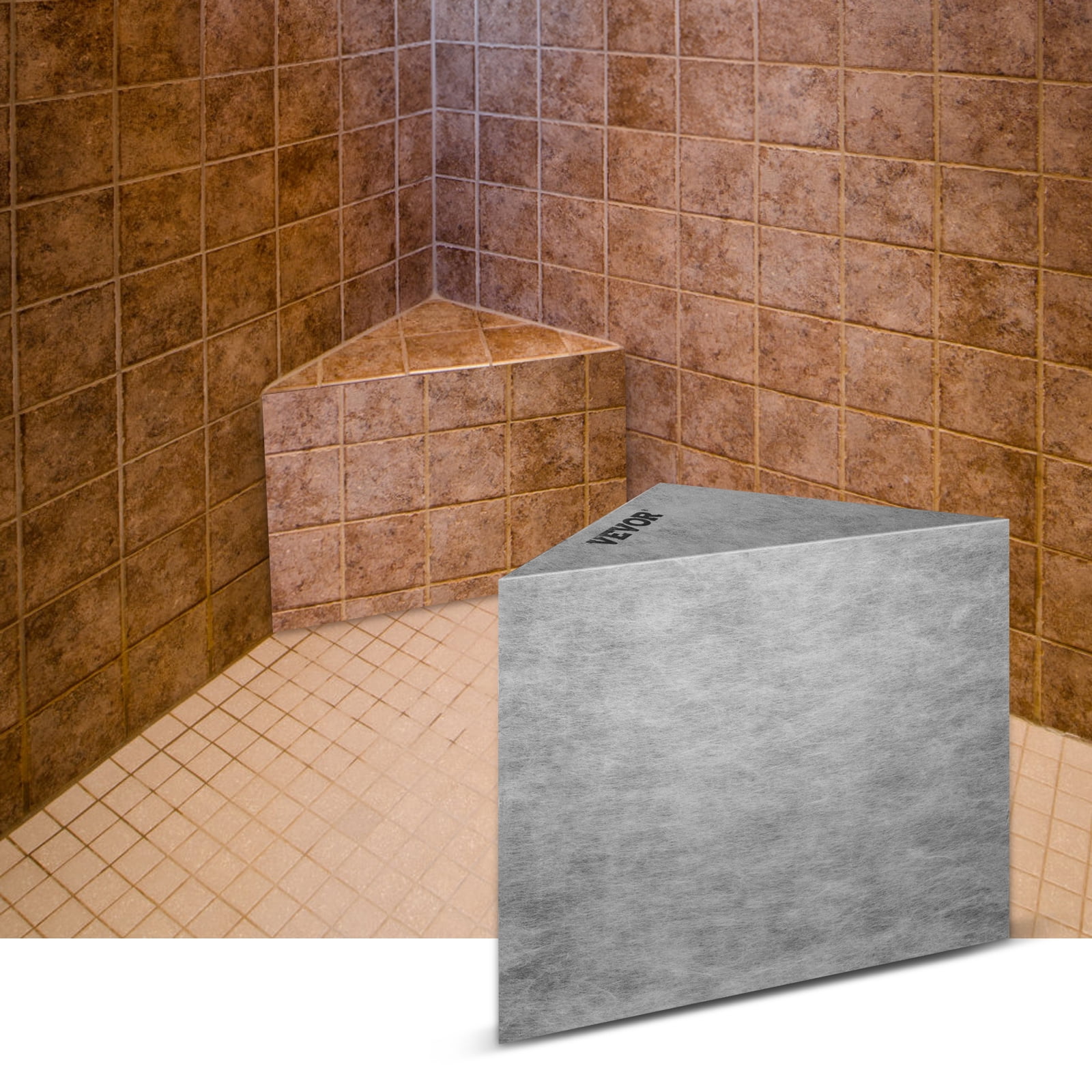 VEVOR Corner Shower Bench Seat, 22.4" x 16" x 20" Cuttable Tile Shower