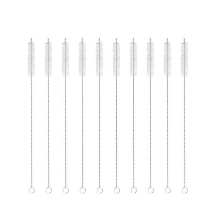 

BESTONZON 10 Pcs 8MMx20CM Stainless Steel Drinking Straw Brush Cleaner Brush Straw Supplies