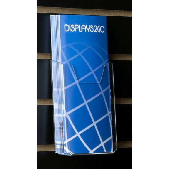 Set of 50, Slatwall Brochure Pockets for 4 x 9 Literature, Single Pocket Pamphlet Holders - Clear Lucite