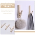 thumbnail image 2 of Set of 2 Vintage Wooden Wall Hooks Natural Branch Design Rustic Coat Hangers for Home Decor, 2 of 7