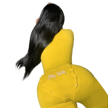 

CAITZR Women Deep V Neck Onesie Pajamas Jumpsuit One Piece Romper Bodysuit