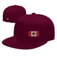 thumbnail image 4 of DouZhe Flat Brim Cap Snapback Hat, Canada Flag Prints Adjustable Red Adult Baseball Cap, 4 of 6