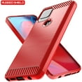 thumbnail image 4 of REQO Phone Case for Moto G Stylus 5G 2021 with Tempered Glass Screen Protector Cover and Slim Thin Soft TPU Film Cell Accessories Protective Motorola GStylus G5 XT2131DL Women Men Carbon Fiber Red, 4 of 8