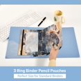 thumbnail image 5 of Dailycode 2 Pack Pencil Pouch for 3 Ring Binder Smooth Zipper Folders with Pockets Clear Window Pencil Case, Whale Jump Out Of Water, 5 of 6