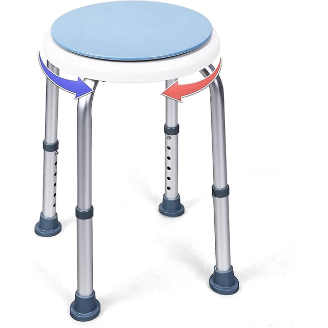 Taburete de ducha redondo giratorio de 360 grados XCF Silla de ducha altura ajustable 6 posiciones