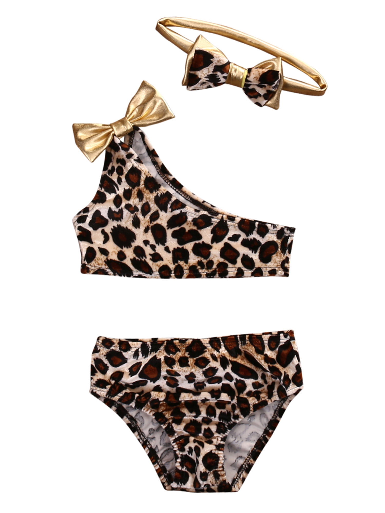 Suanret Summer Baby Girls Leopard Bikini Swimsuit Bathing Suit Beachwear 0-8Y