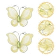 thumbnail image 4 of Eease 50pcs Butterflies, DIY Craft Mesh Wire Glitter with for Wedding Home Decor Party ( Yellow ), 4 of 10