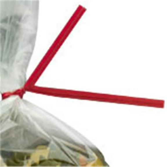 International Plastics TT-PA-4R 4 in. Red Paper Twist Ties - Case of 2000