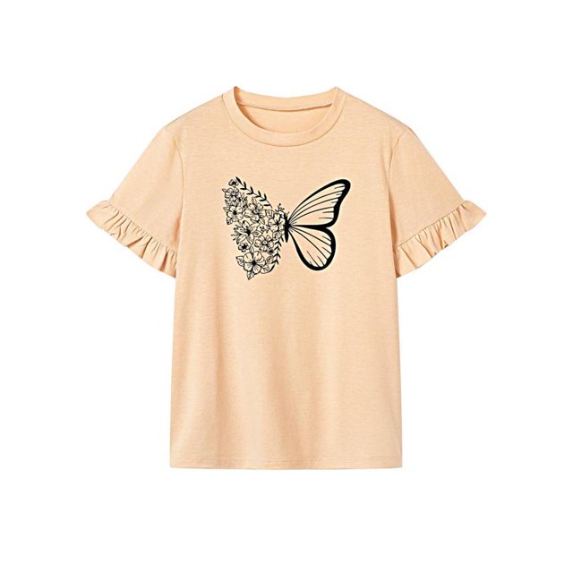 Camiseta para mujer de manga corta Top Activewear cómoda camiseta de cuello redondo para viaje S