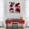 thumbnail image 4 of Red Wall Decor Couple Bedroom Canvas Wall Art Flower Rose Prints Picture for Living Room Bathroom Home Decoration 12x12/4Pcs Floral Poster Painting Accessories Modern Artwork, 4 of 6