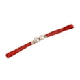thumbnail image 6 of Women PU Leather Belt Double Pear Dress Skirt Clothes Waistband Girls Elastic Belt Waist Accessory, Red, 6 of 10